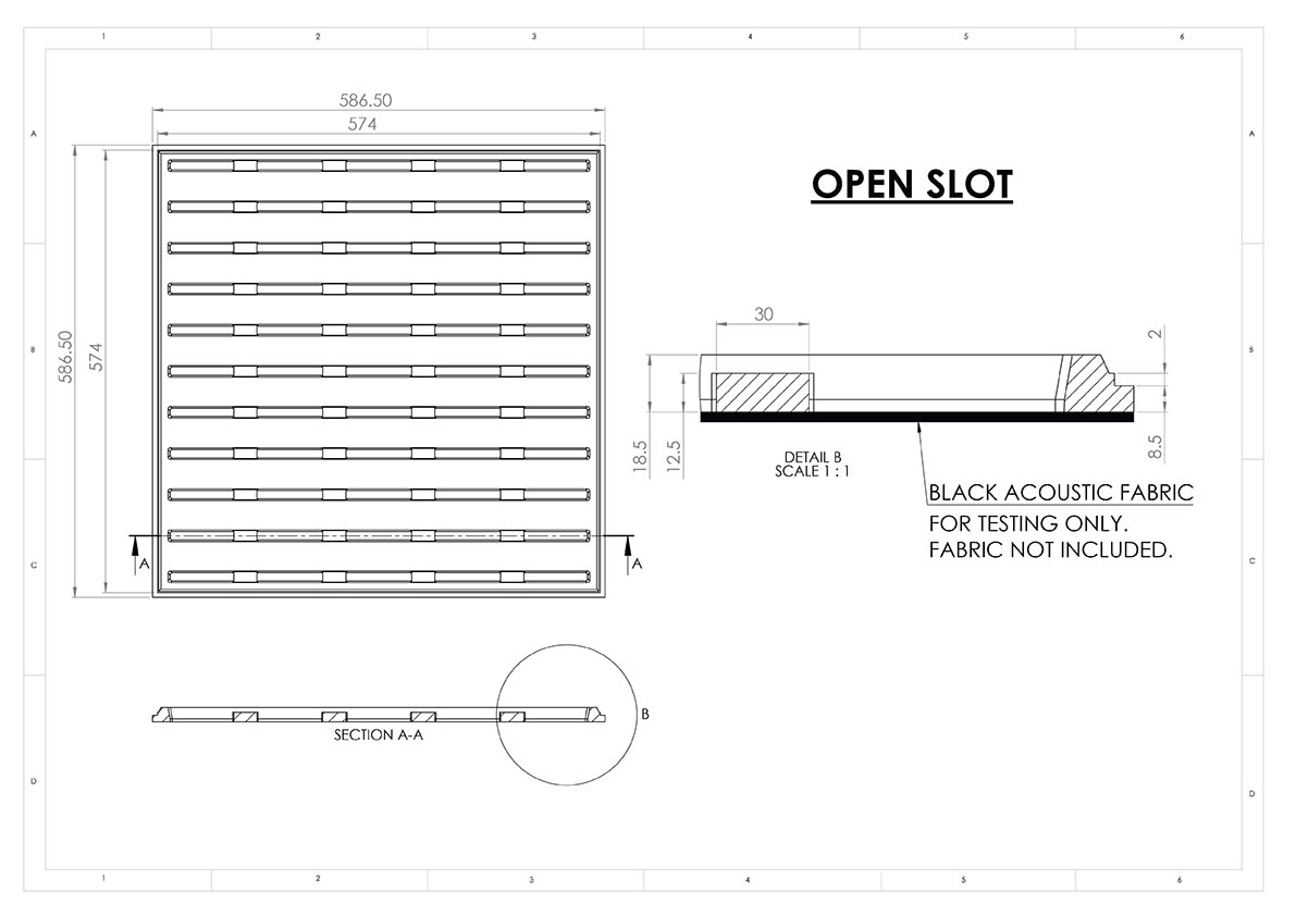 open slot sound absorbtion 